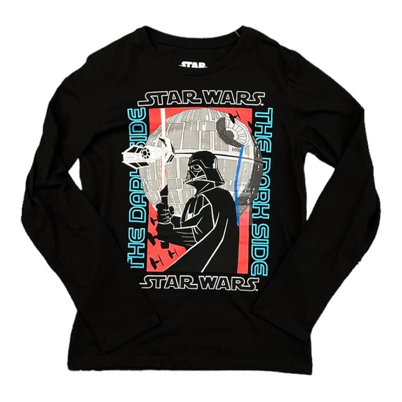 Star Wars Darth Vader Death Star Long Sleeve Graphic T-Shirt - Boys Large - Picture 2 of 4